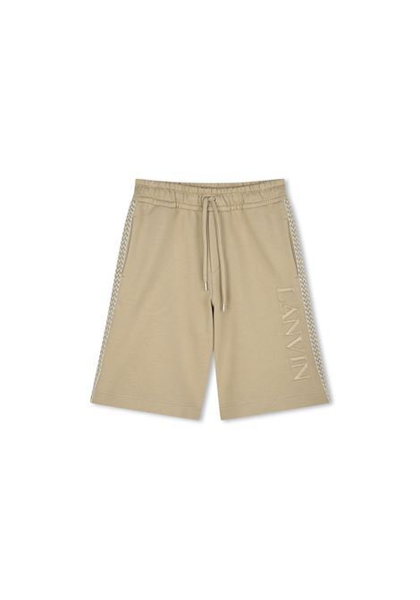 Shorts Beige Con Logo e Motivo Curb LANVIN ENFANT | N30229222